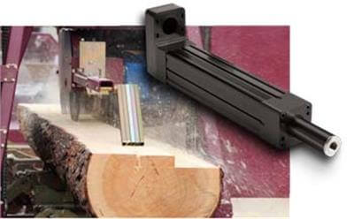 sawing logs requires rugged high force actuator