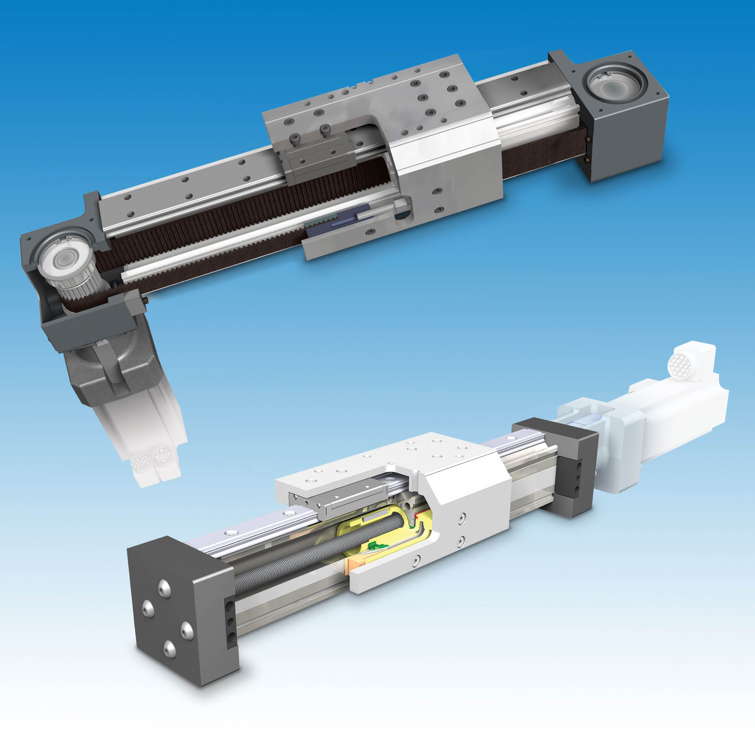 belt driven and screw driven linear actuators