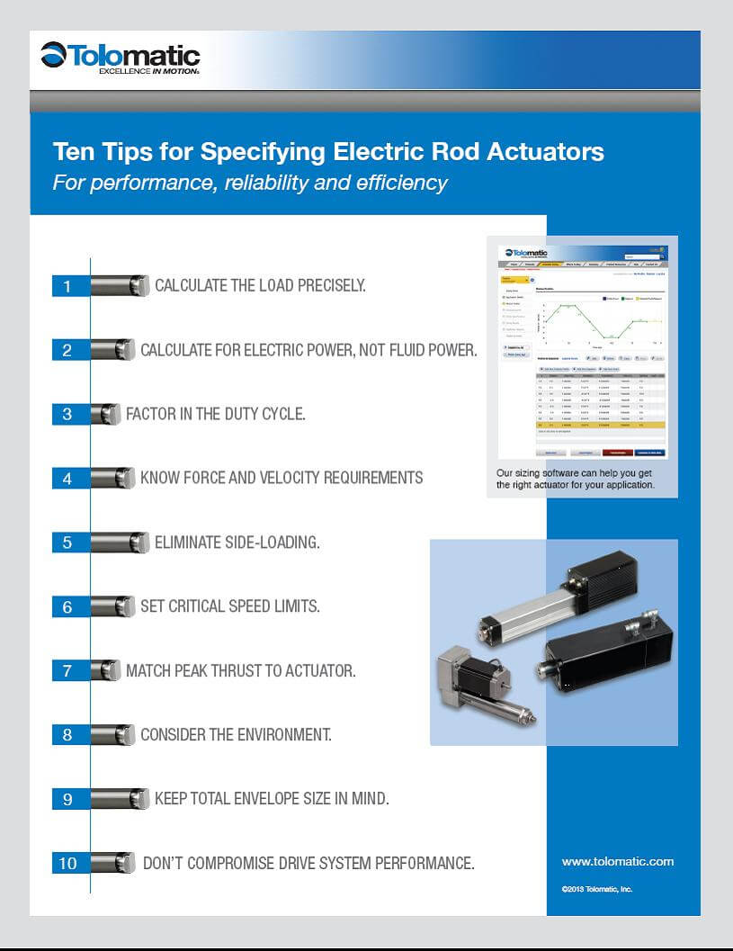selecting electric rod actuators