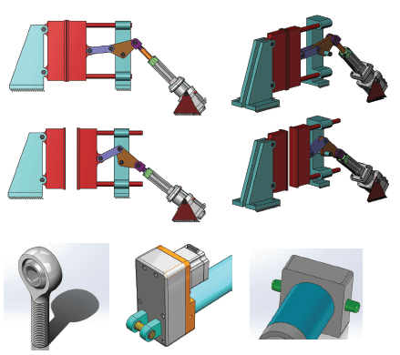 Compliance members help to prevent binding that would occur in an actuator without compliance members driving a guided load