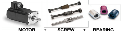 Motor, screw and bearing